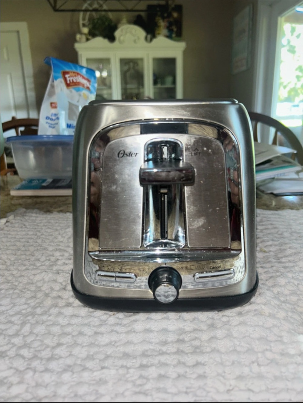 Oster Chrome Finish 2-Slice Toaster in Silver and Black